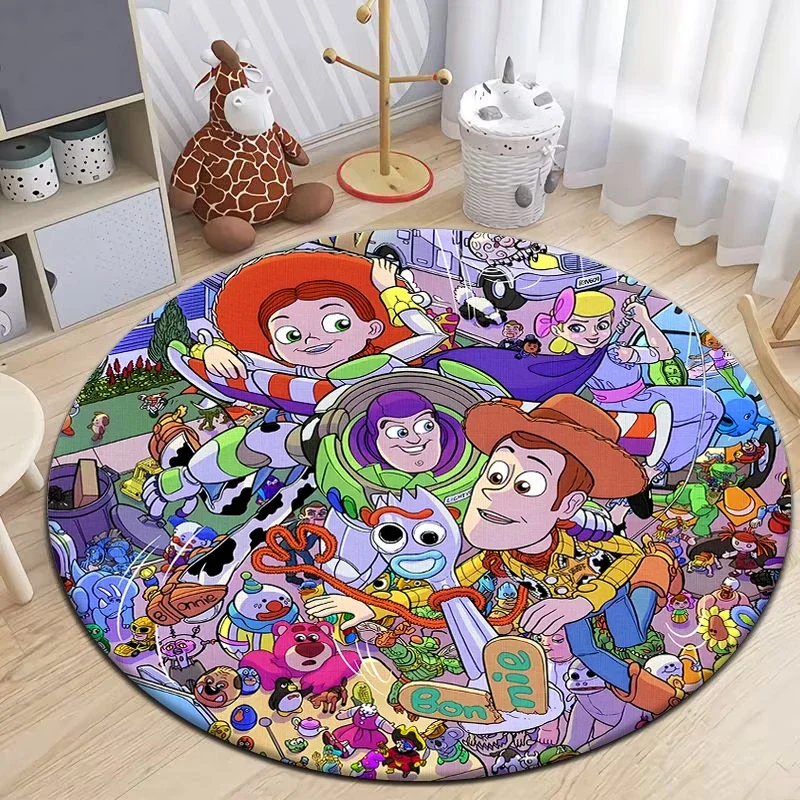 Toy Story cartoon pattern Printed Cartoon Round Carpet,Living Room Rugs,bedroom,Camping,anime room decor,Picnic Mats,door mat