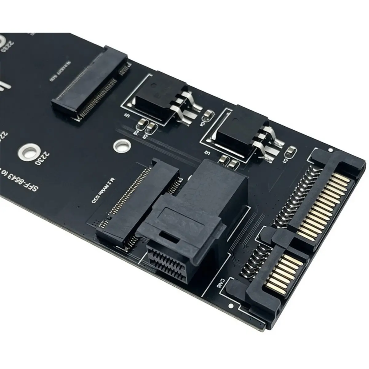 Dual Channel M.2 SSD Adapter Card NVMe to SFF-8643 M.2 SATA NGFF to SATA III Adapter for PC Server Workstation No Driver
