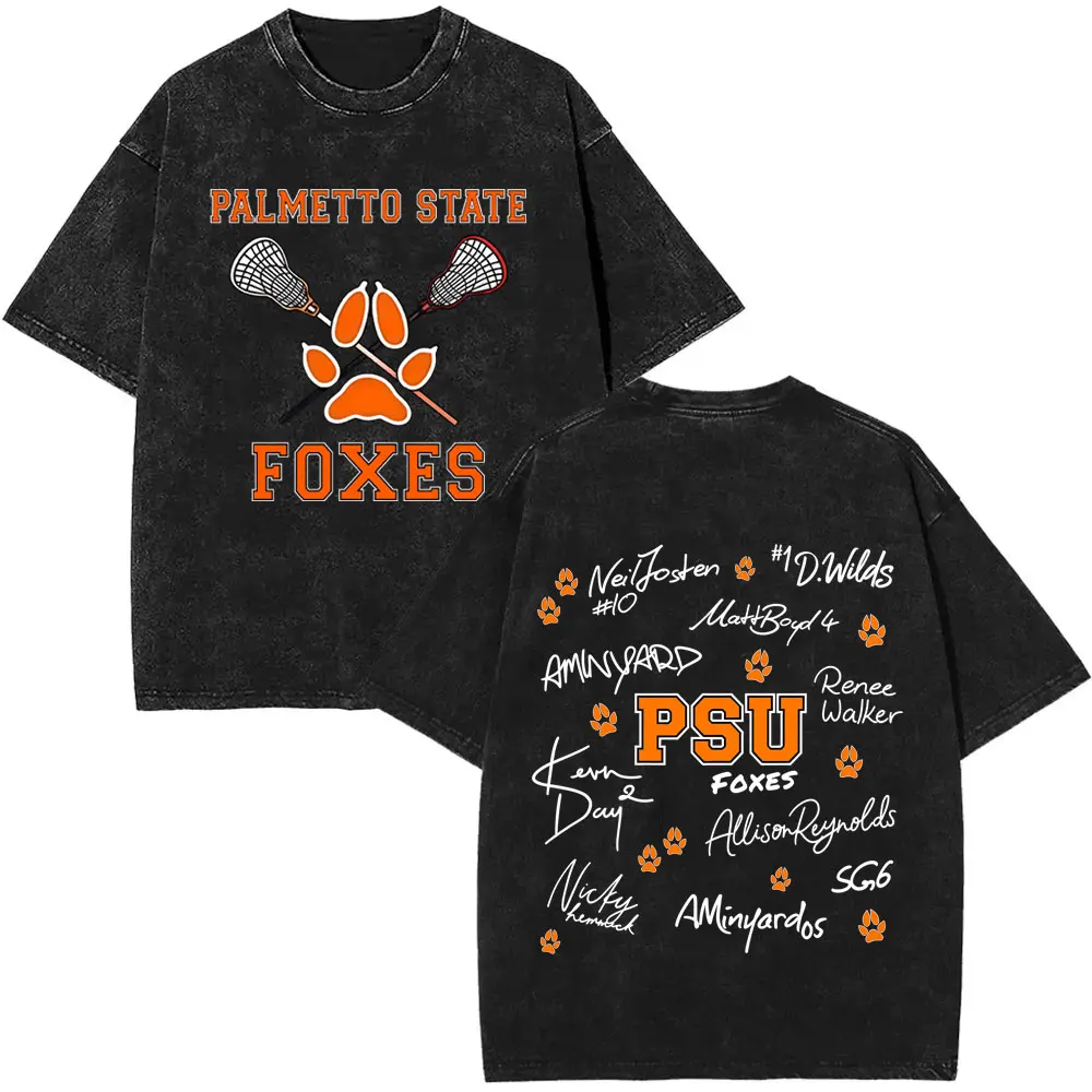 الكل للعبة Foxhole Court Palmetto State Foxes غسلها تي شيرت تقليدي الرجال النساء موضة عادية المتضخم الشارع الشهير