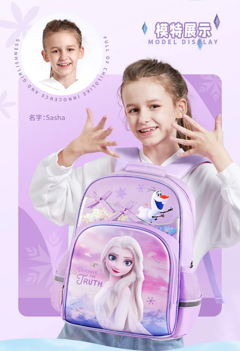 Genuine 35cm Disney Frozen Elsa Anna Backpack Fashion kindergarten School Book Bag Girls Kawaii Travel Backpack Christmas Gifts