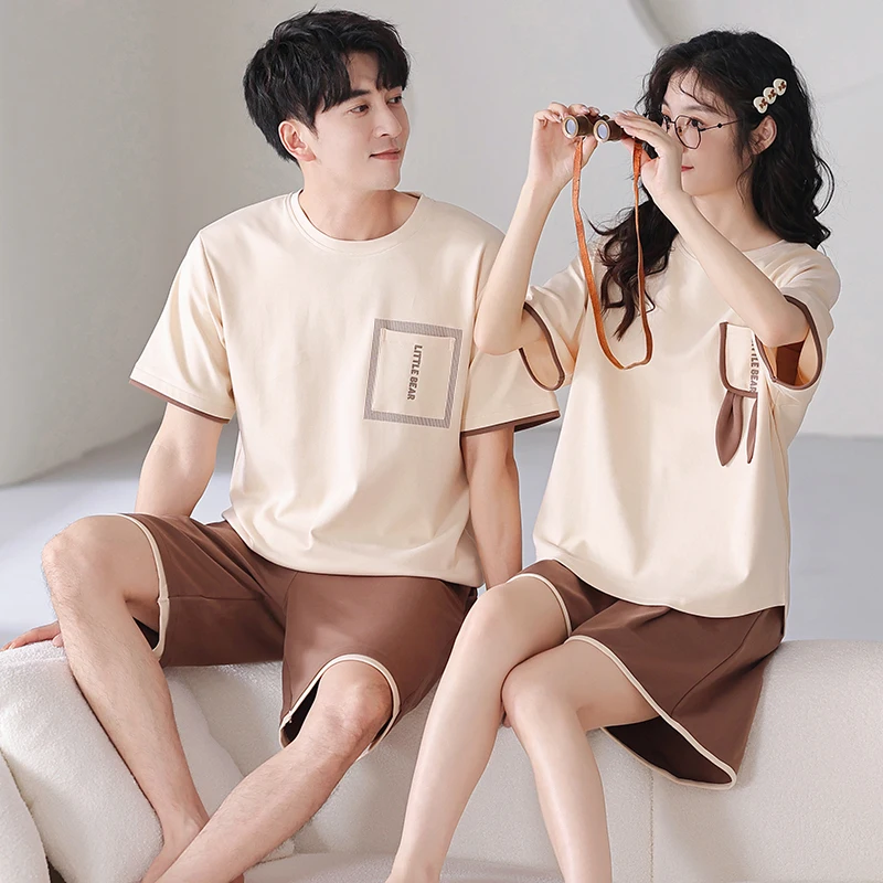 pijamas-de-algodon-de-verano-para-parejas-ropa-fina-de-manga-corta-con-cuello-redondo-para-el-hogar-diseno-lindo-para-hombres-y-mujeres-comodos-y-transpirables