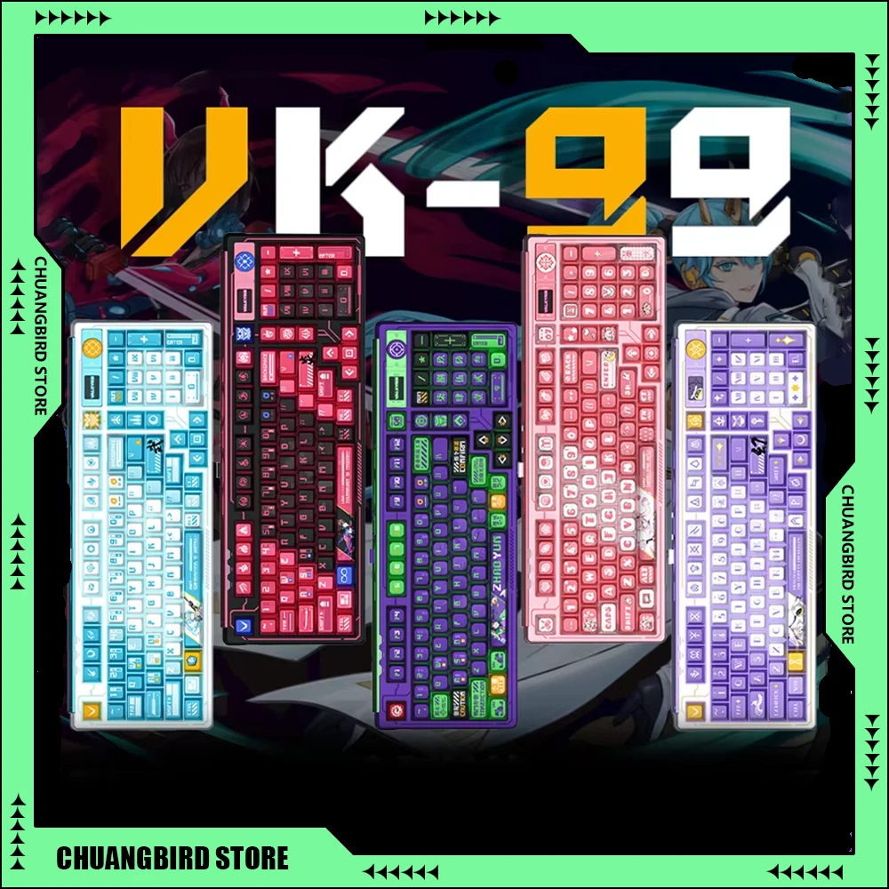 VALKYRIE VK99 Mechanical Keyboards 3 Mode 2.4G Wireless Bluetooth Wired RGB Full Key Hot Swap Gaming Keyboard PC E-sports Gifts