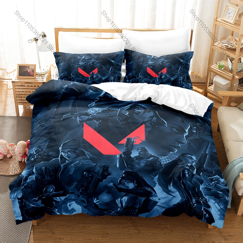 Game VALORANT Jett Printed Bedding Set 3Pcs Cool Character Pattern Comfortable Bed Linen for Bedroom