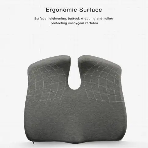 Memory Foam Seat Cushion Orthopedic Pillow Coccyx Office Chair Cushion Support Waist Back Pillow Car Seat Hip Massage Pad Sets