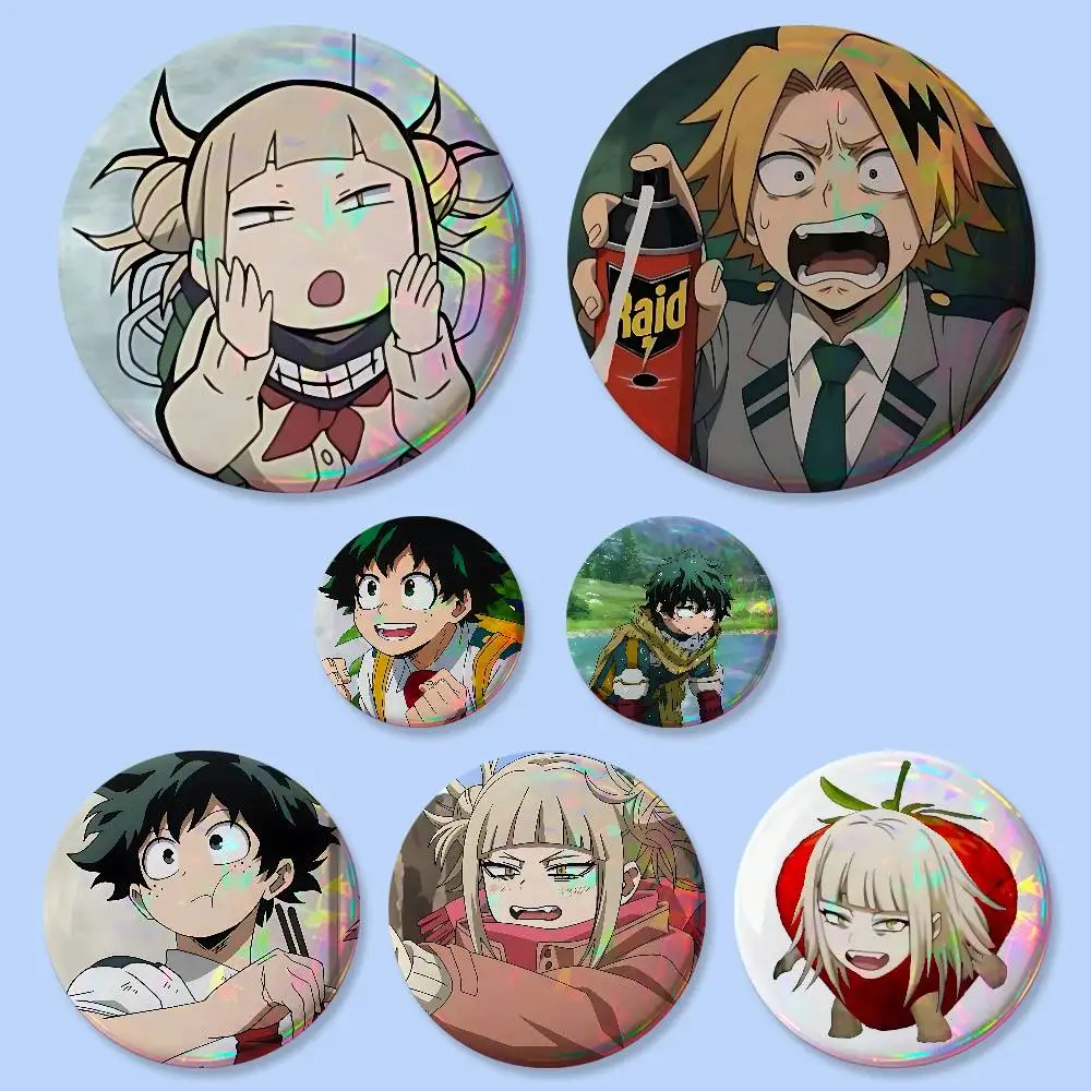 Anime Niedliche H-My Hero Academia Abzeichen Runde Kreative Anstecknadel Brosche Taschendekoration Accessoires für Fans Sammler Freunde Geschenke