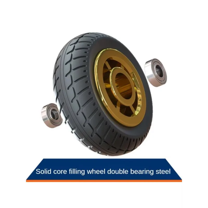 1 Pc Packing 5 Inch Rubber Medium Caster Gold-plated /humvee/ Tpr Silent Wheel Universal Trolley Industrial Trailer Single