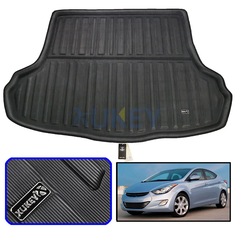 Accessories For Hyundai Elantra Avante i35 Sedan 2011-2015 Rear Trunk Cargo Boot Floor Mat Liner Tray Carpet 2012 2013 2014