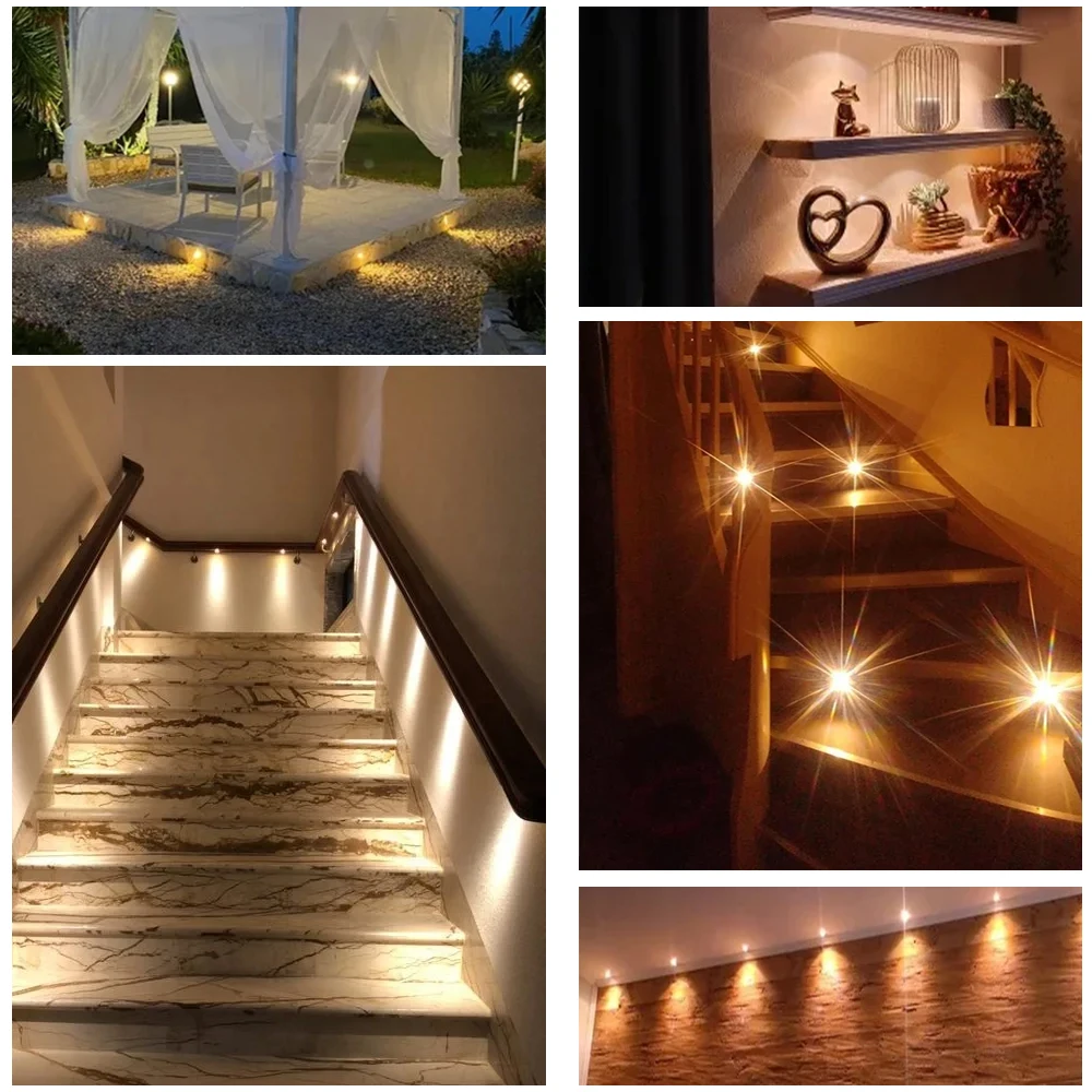 Imagem -04 - Recesso Led Underground Light Impermeável Deck Lamp Jardim Quintal Praça Paisagem Stair Spot Light Paisagem ao ar Livre 1w 3w Ip67 12v