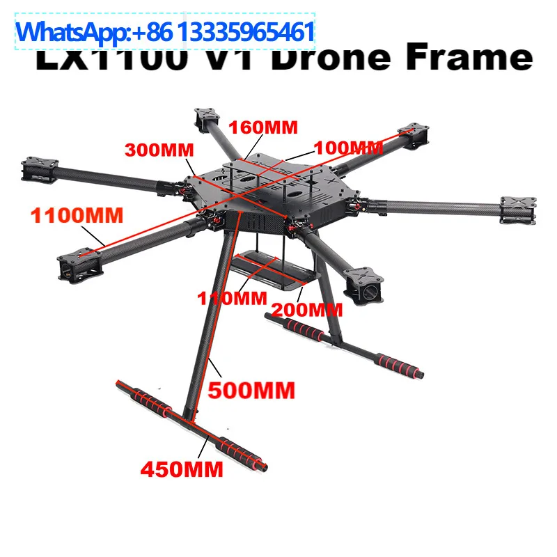 Bo Cube LX1100 V1 6 Axis Full Carbon Fiber 1100mm Six Rotor Frame Flight Controller Drone Frame