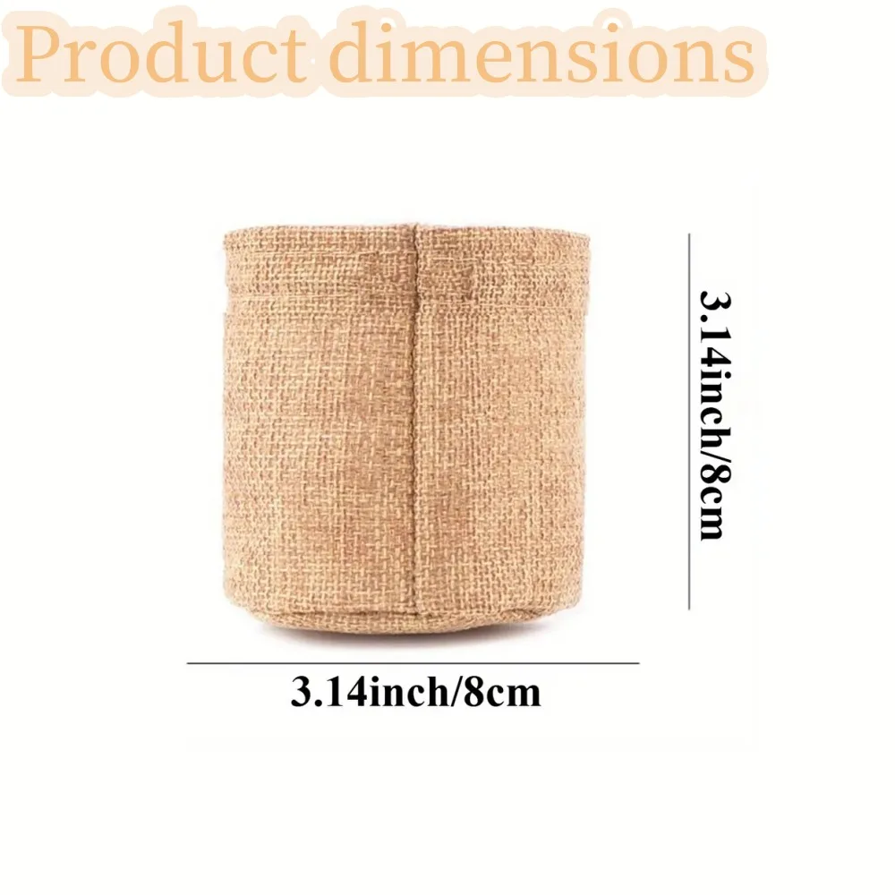 15pcs of burlap shaped succulent plant flowerpot plant bags, small burlap bag flower pot covers with drainage holes, succulent p