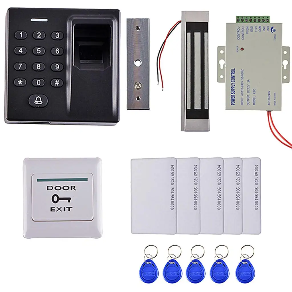 

Fingerprint RFID card cess Control System Kit Electric Magnetic Lock Kit