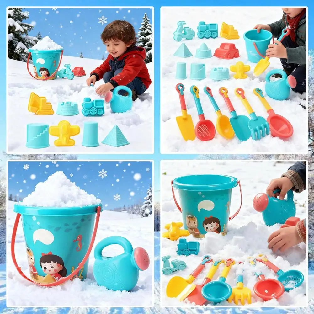 18PCS Beach Sand Toy Set, Durable Plastic, Summer Pool Beach Game Set, Outdoor Sand Play Tools For Boys And Girls, Great Holiday