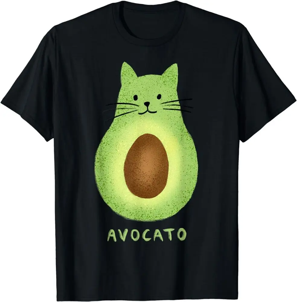 Avocato Cute Cat Avocado Vegan And Cat Lover Kitten T-Shirt Anime Graphic T-shirts High Quality 100%Cotton Short Sleeve