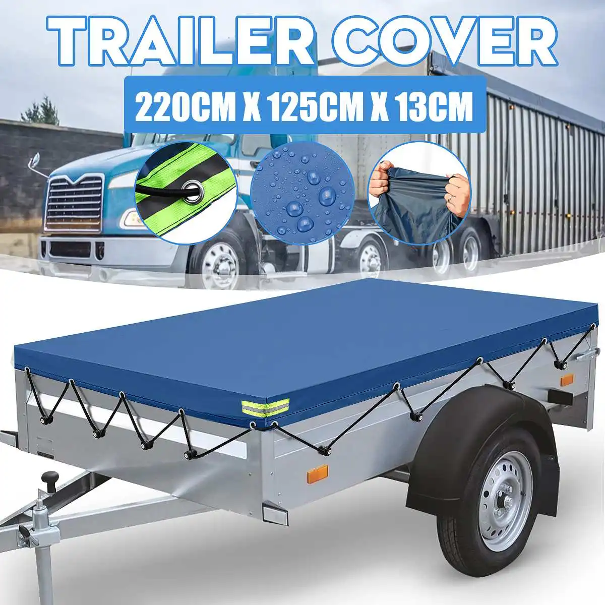 Universal Trailer Car Cover Auto Roof Tent Sunshade Waterproof Windproof Dustproof Outdoor Protector Travel Camping Canopy