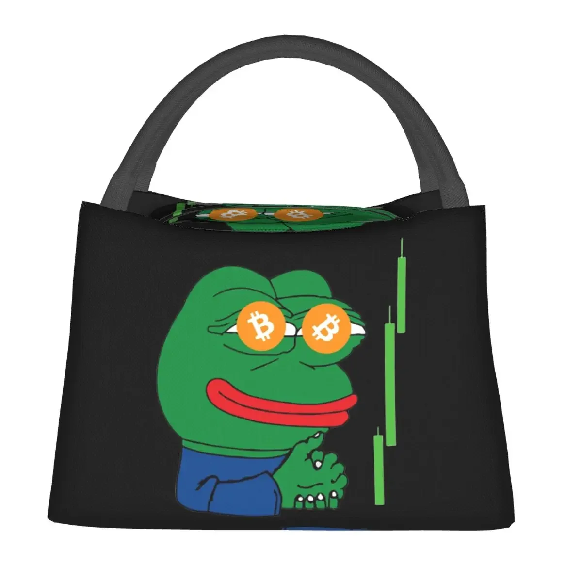 Pepe Frog Animal Bitcoin Crypto Lunch Bags Cooler Warm Insulated Lunch Box Picnic Camping Work Travel Bags