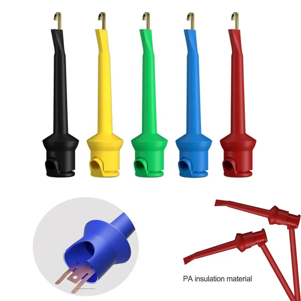 Soldered Nylon Copper Gilded Quick Test Hook Tools Accessories Test Clamp DIY Electrical Mini Grabber for Multimeter Test Lead