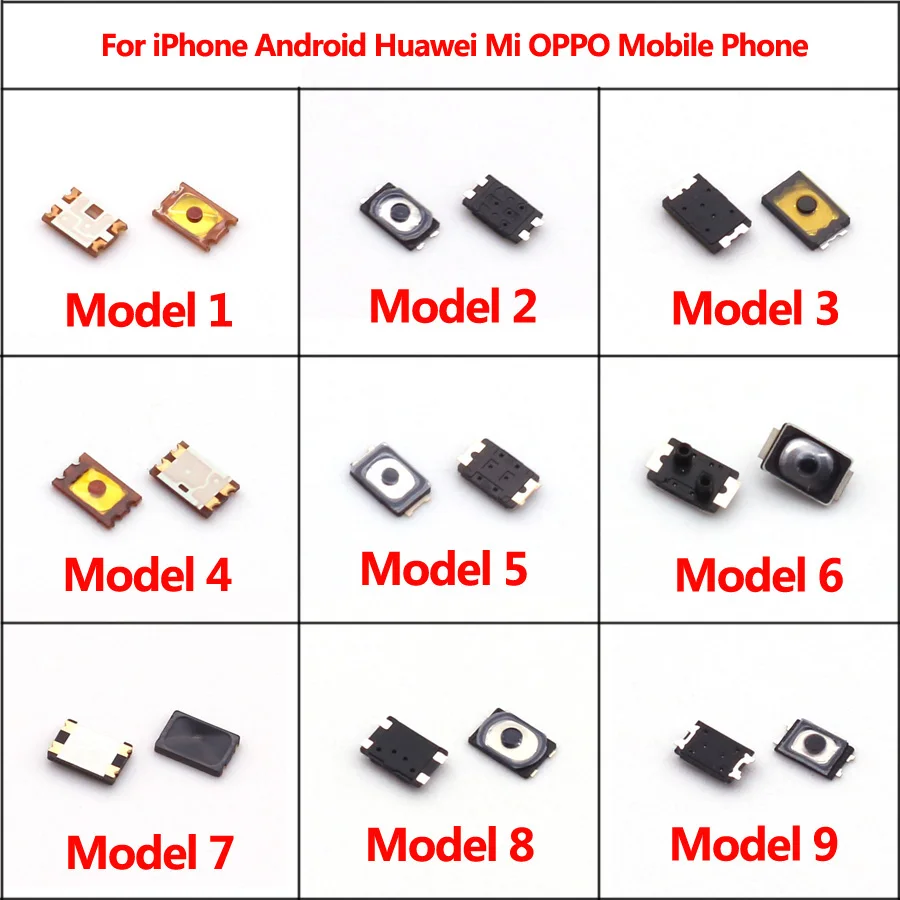 10 pz/lotto interruttore a pulsante tattile Tact Micro Switch SMD On Off pulsante interno per iPhone Android Huawei Mi OPPO cellulare