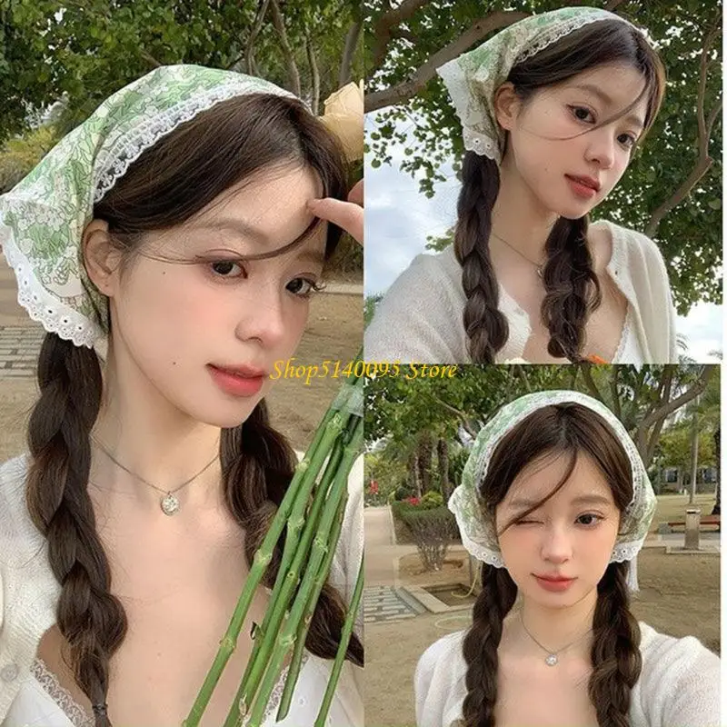 DXAE Bloempatroon Driehoekig hoofddoek Franse zon Beschermende hoofddeksels voor vrouwen gebruiken