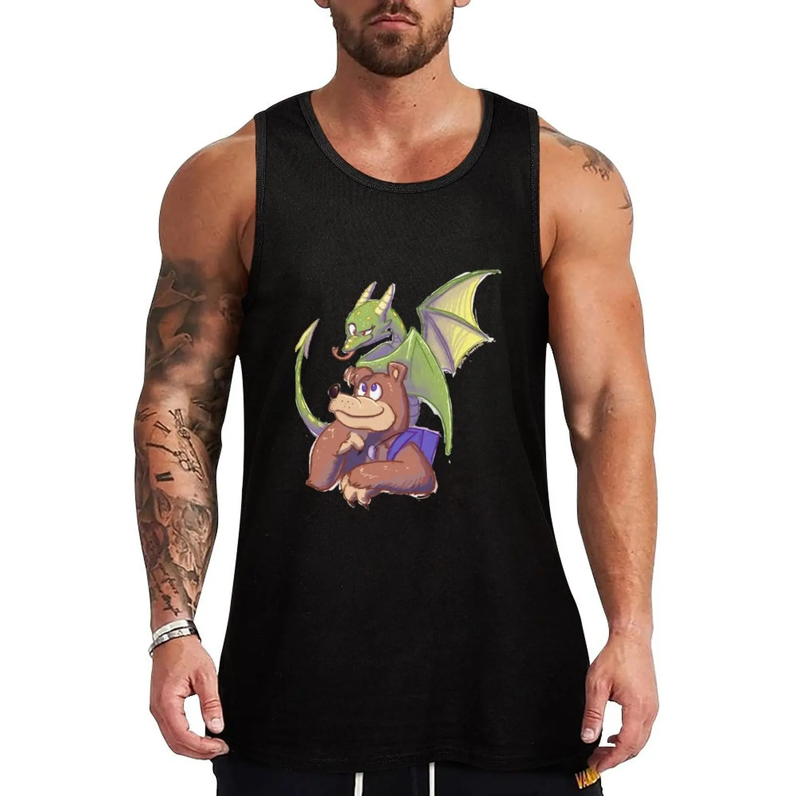 

Banjo _n Kazooie Tank Top training weight vest Men's summer clothes 2025 Men's summer t-shirt Vest male
