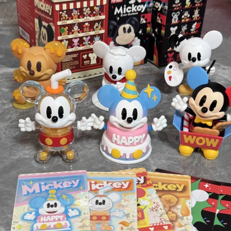 Genuine Disney Mickey Childhood Of Boundless Imagination Series Blind Box Mickey Figurine Mystery Box Child Birthday Toy Gifts