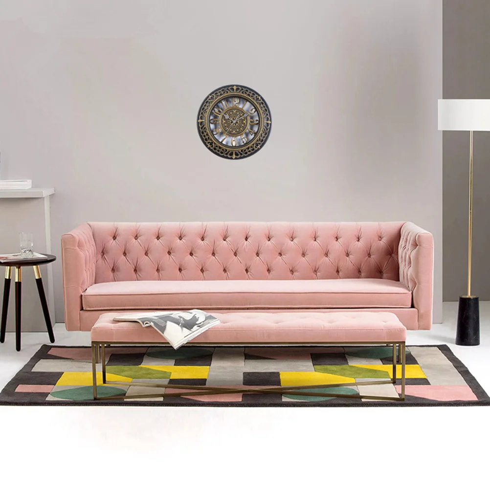 

12 Inch Round Wall Clock Vintage Hollowed-Out Silent Decorative Dial for Living Room Bedroom Kitchen Bar Hotel Garden Golden