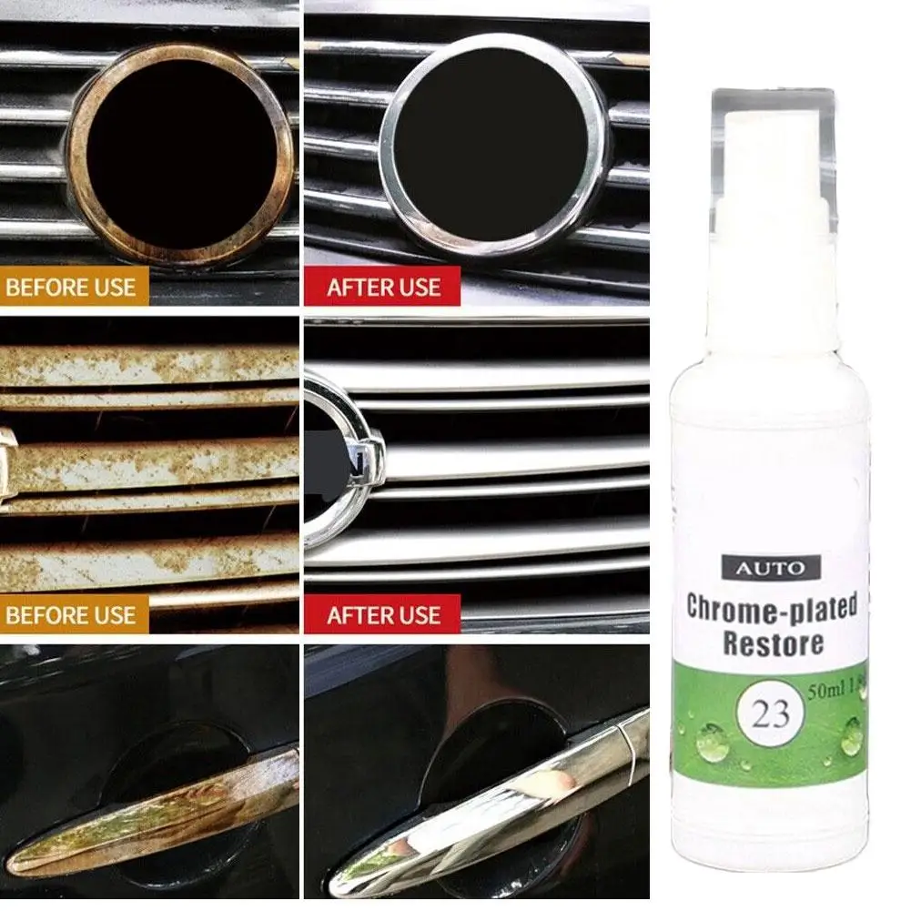 

20/50ml Plate Retreading Agent Car Logo Rust Removal Car Care Refurbishment Spray Tool Polishing Cleaner X2w6