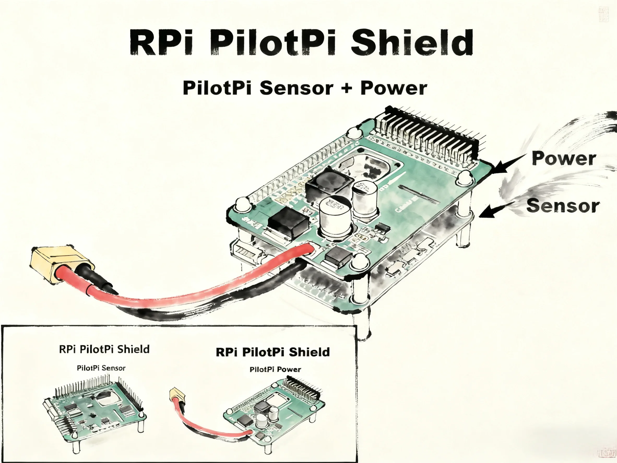 

RPi PilotPi Shield Pixhawk Flight Control PX4 Датчик прошивки и мощность с Raspberry Pi OS PIX 32-битный автопилот, вертолет