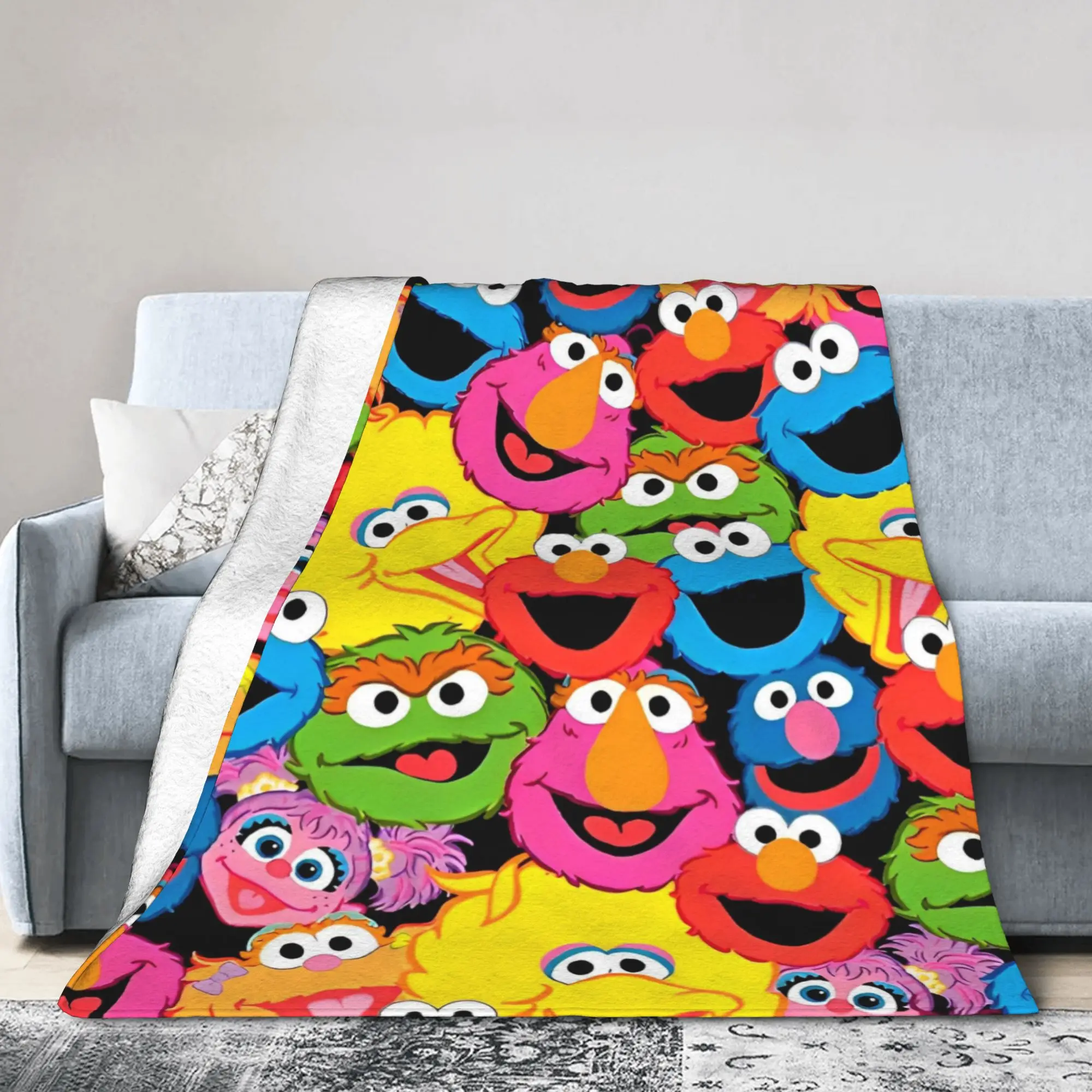 Cartoon Comedy Fleece Throw Blankets Sesames Streets Blanket for Bedding Outdoor Super Warm Plush Thin Quilt,