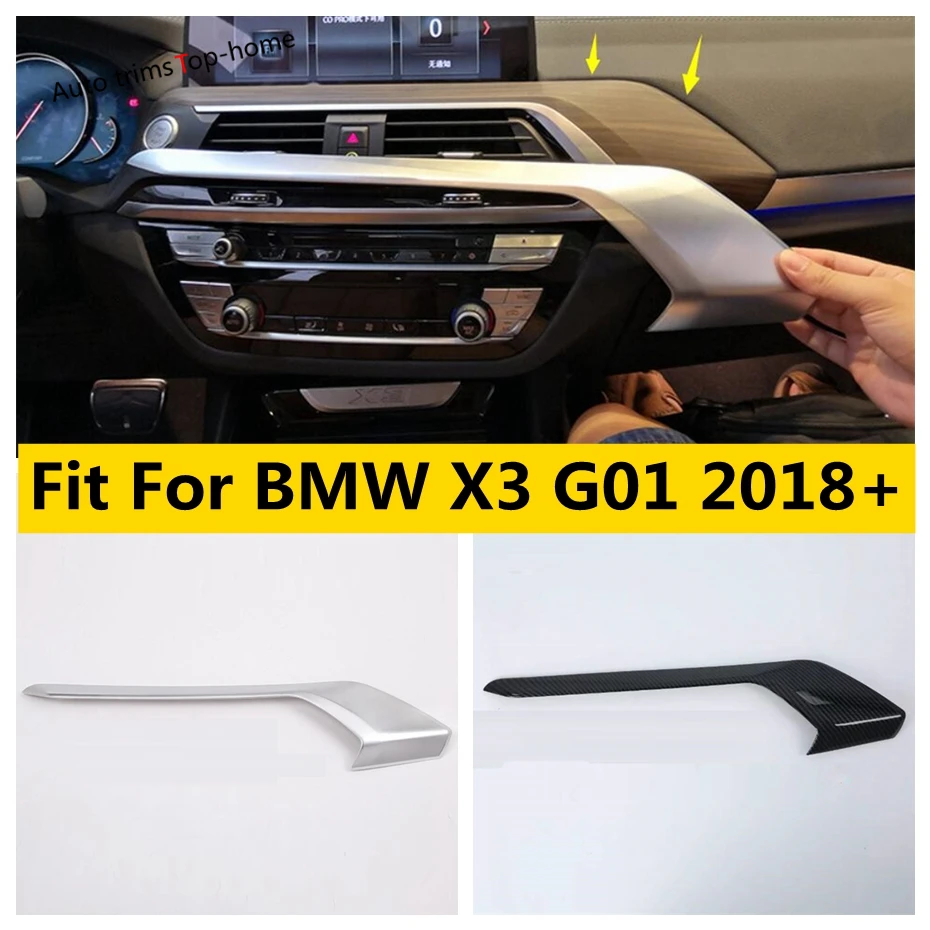 

ABS Carbon Fiber Central Control Dashboard Instrument Decoration Strips Car Accessories Cover Trim For BMW X3 G01 2018 - 2023