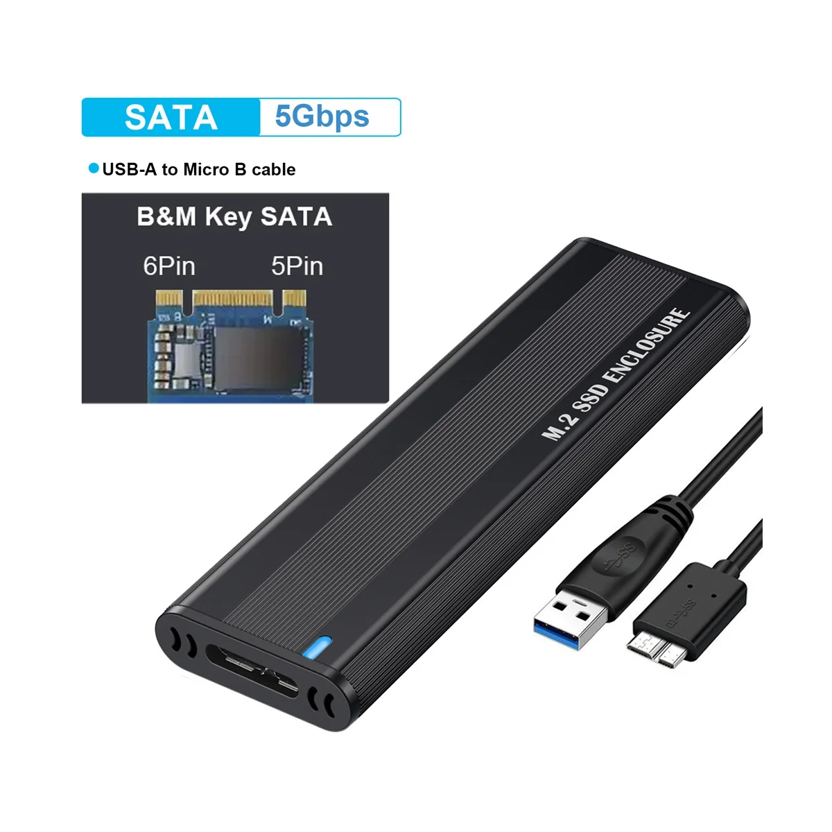 M2 SSD Case NGFF 5Gbps SATA Protocol M.2 to USB 3.1 Gen1 SSD Adapter for NGFF SATA SSD Disk Box M.2 SSD Case