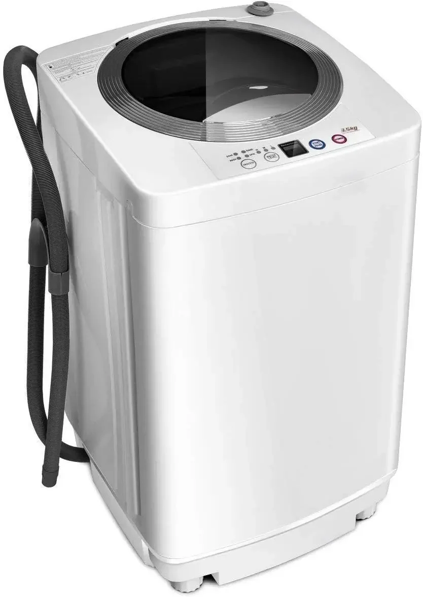 Portable Washing Machine, Full Automatic Washer and Dryer Combo, with Built-in Pump Drain 8 LBS Capacity Compact Laundry Washer