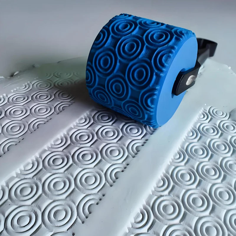 【Peace】Clay Stamp Roller Geometric Flower Patterns Relief Rolling Tool Ceramic Clay Texture Wheel Clay Molds DIY Clay Art Decor