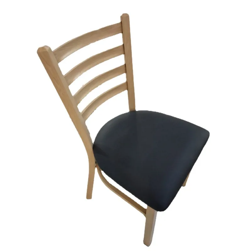 Morden Furniture Solid Wood Modern Design Restaurant Chairs with Natural Color PU Leather Cushion for Home Bar Cafe Hotel Use