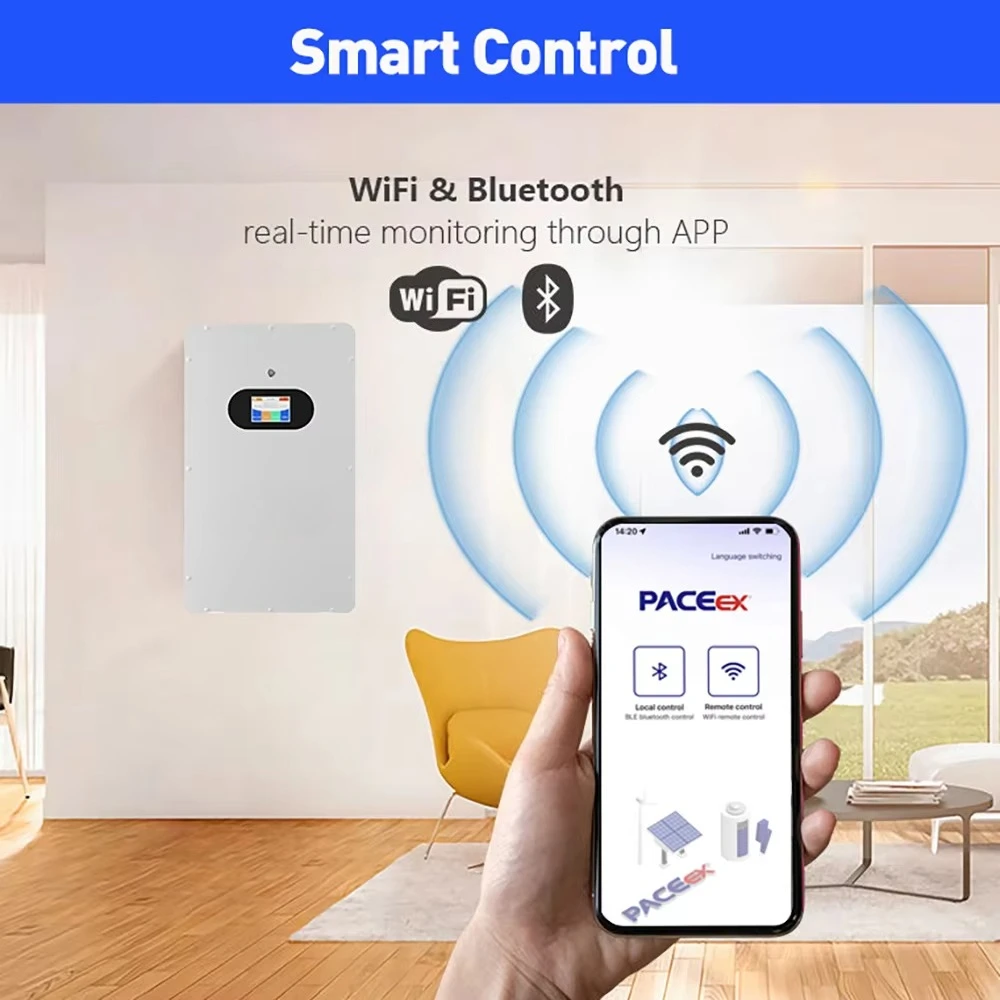 Sunwave 5kwh10kwh 16kwh 20kwh Wall-Mounted 51.2V  Lifepo4 Battery Home Battery Storage With IP54 Protection