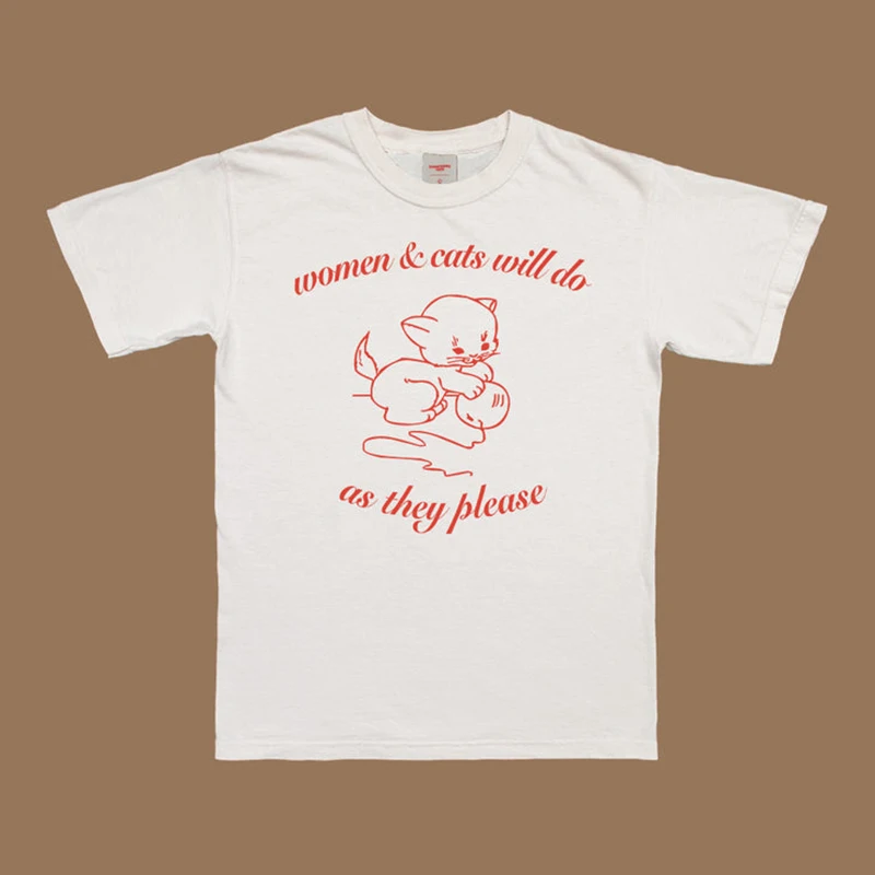 Camiseta con estampado de animales Kawaii para mujer, playera con estampado de animales, ropa de moda Grunge de los años 2000