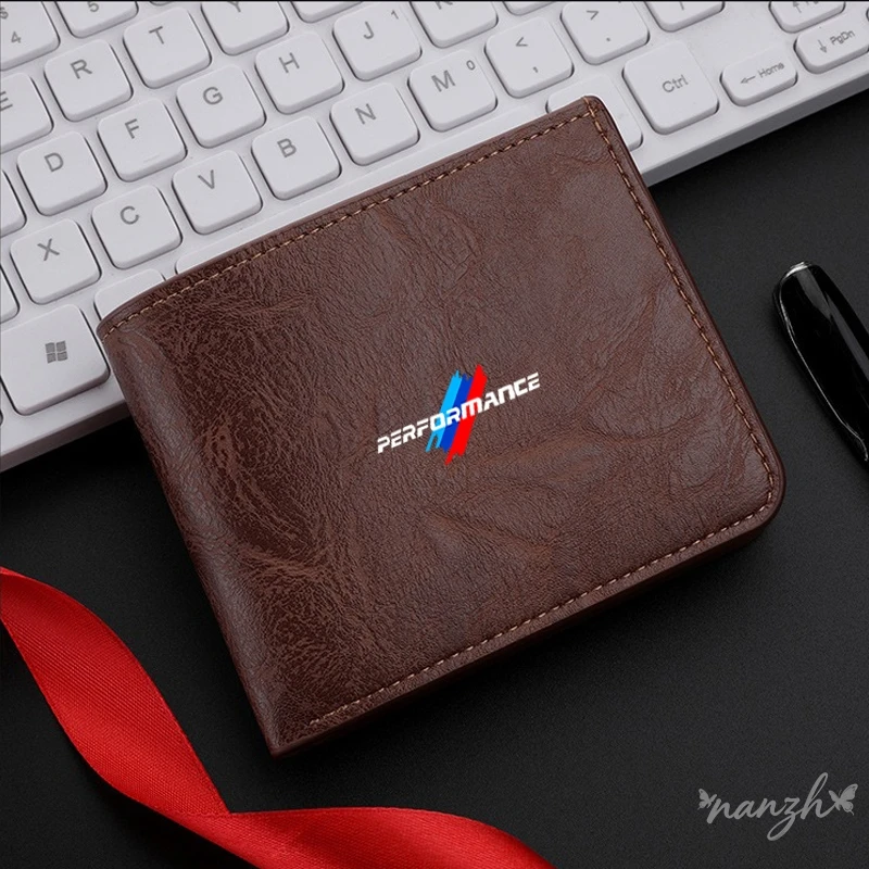 

For BMW Performance M5 F25 F26 F15 F16 E90 E91 E92 E60 Key Bag E84 F13 Leather Car Wallet Car Credit Card Holder Accessory