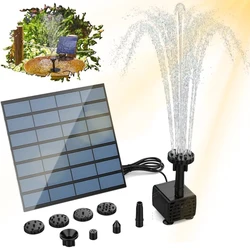Outdoor Solar Floating Fountain 2.5W Bird Bath with 6 Nozzles for Pond Garden Fish Tank Garden Decoration Water Fountain Pump