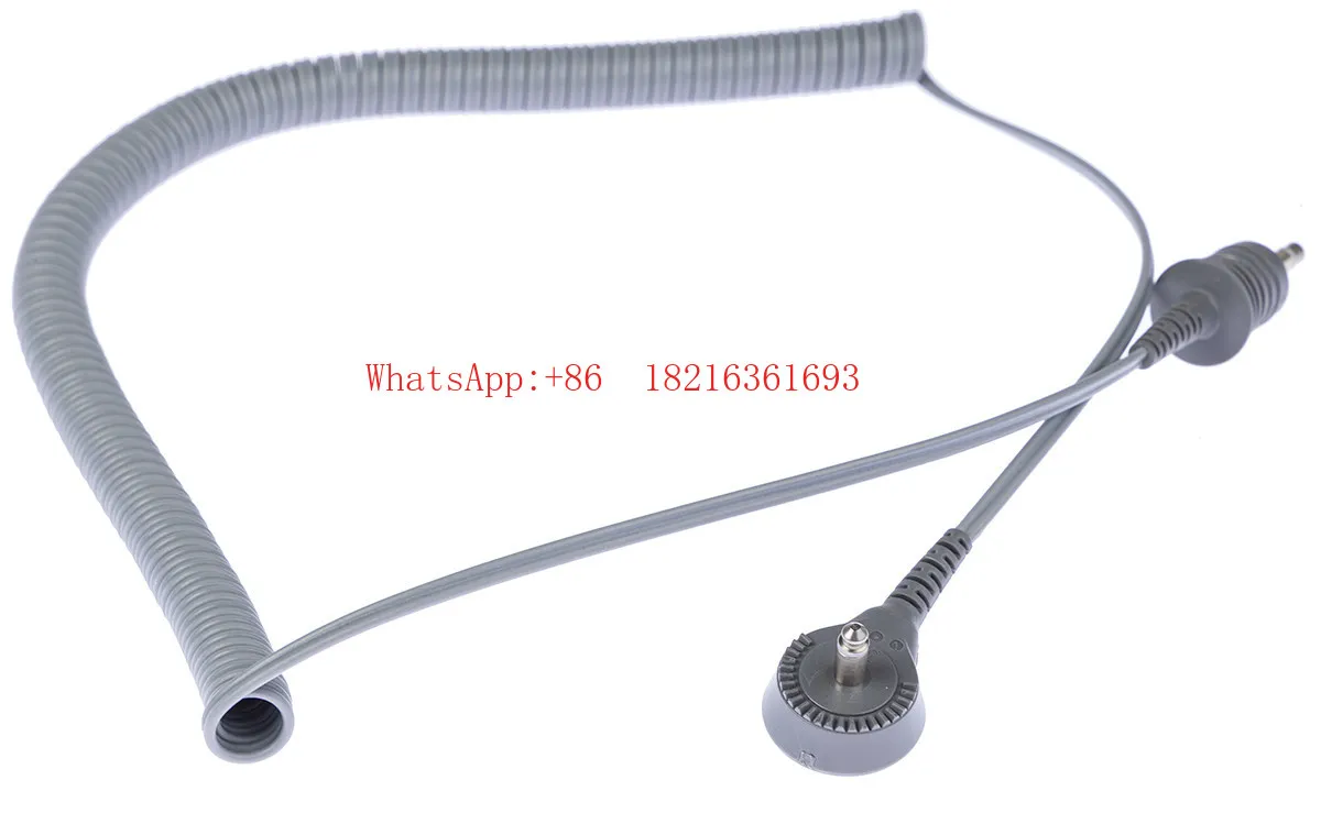 The Grounding Wire of The Electrostatic Wristband Is Gray. The Grounding Wire Is A 2300 Series Double Wire Coil