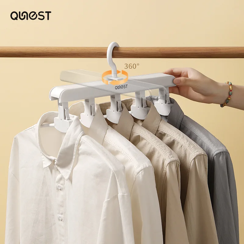 Ins Household Foldable Hanger Wardrobe Closet Rotate Clothes Hook Folding Storage Rack Clothes Organizer Bedroom Accessories