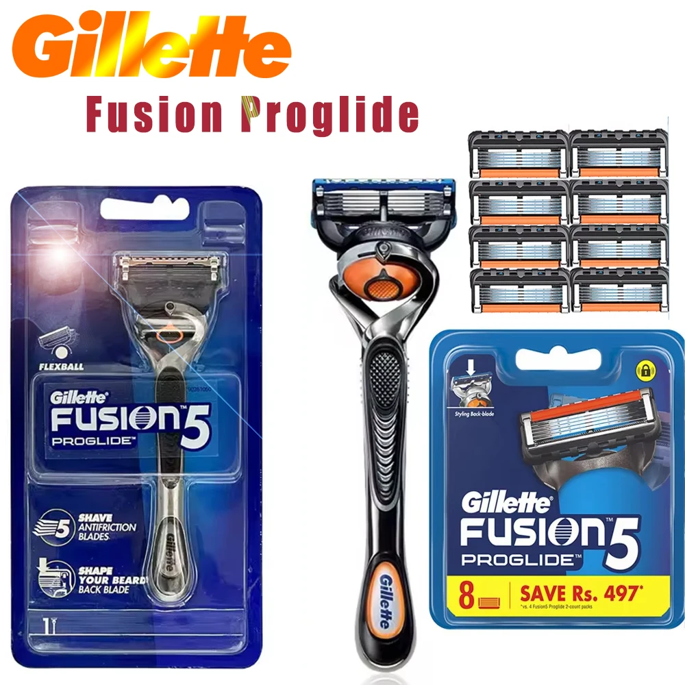 Gillette Fusion Proglide men's razor, Gillette shaver, Razor, 5-layer stainless steel blade and 1-layer delicate sideburns blade