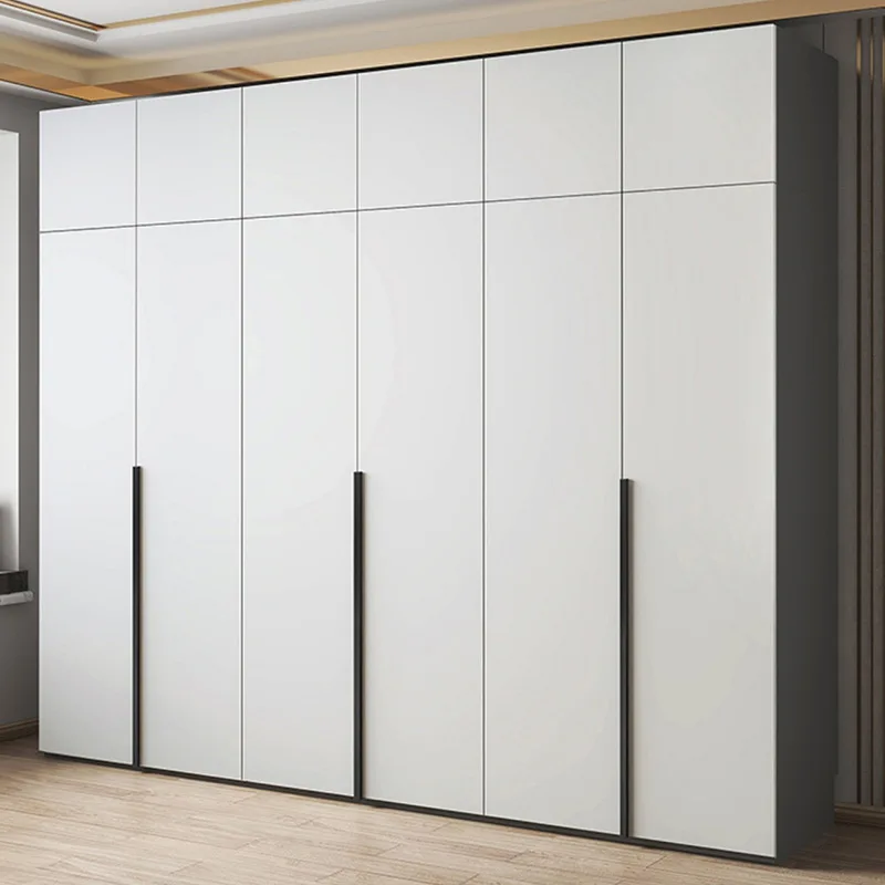 

Solid Wood Wardrobe, Finished Bedroom, Small Unit, Ecological Board, White Flush Door Wardrobe