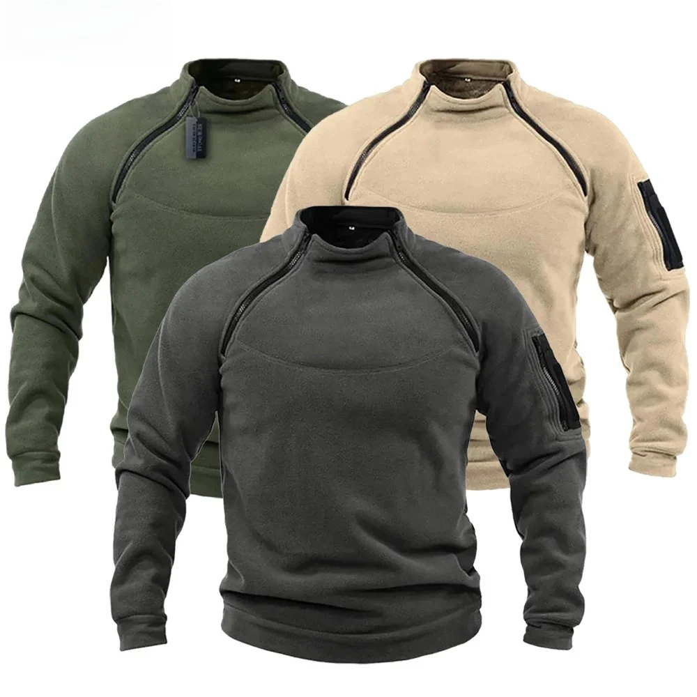 

Men's Tactical Hoodies Military Outdoor Pullover Long Sleeve Zippers Pullove Fleece Windproof Thermal for Hiking Camping Army