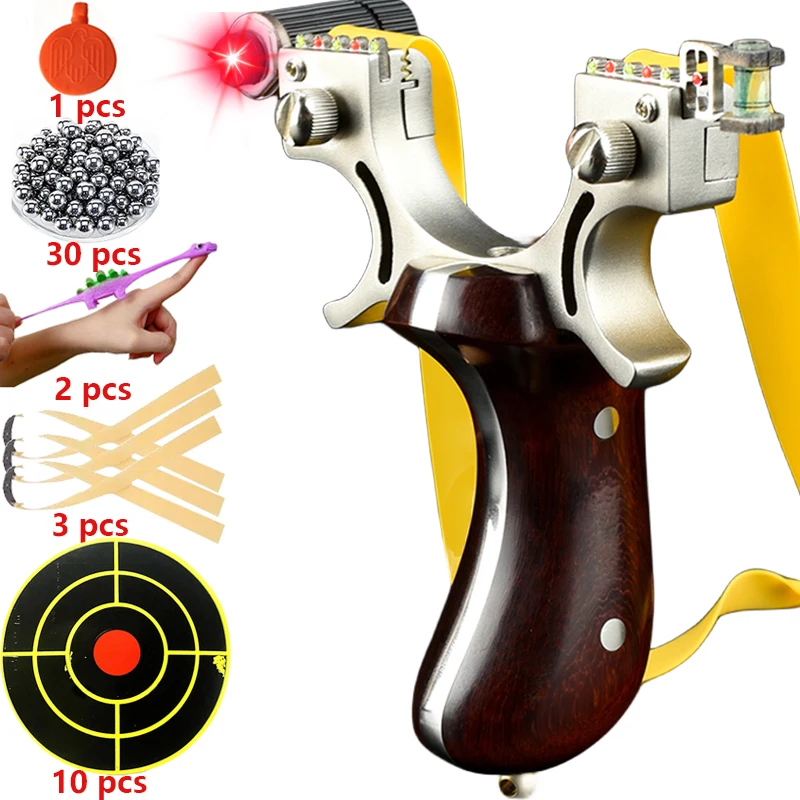 

304 Stainless Steel Slingsshots High-precision Laser Aiming Slingshot Outdoor Hunting Catapult Practice Shooting Accessories