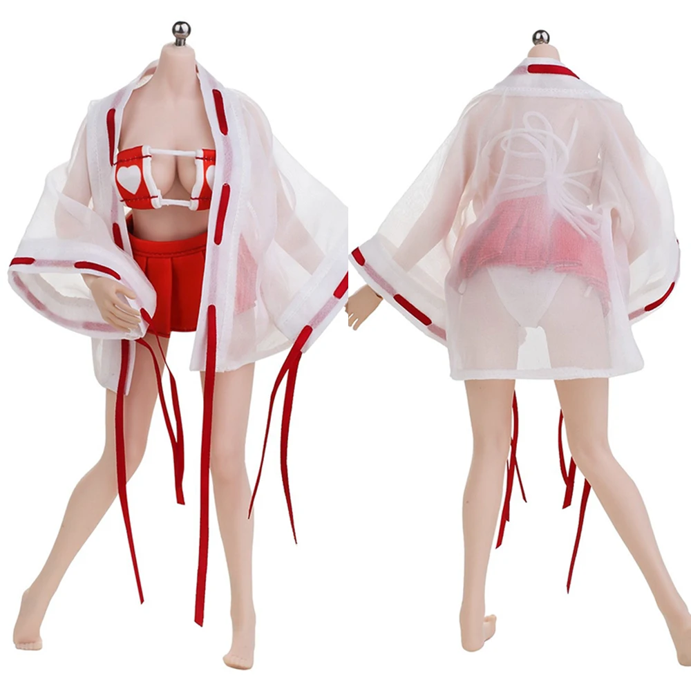 1/6 Female Soldier Pajamas Suit Tulle Jacket Red Mini Skirt Strapping Underwear Fit 12