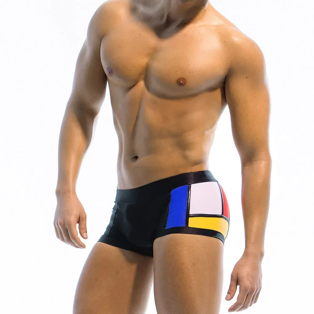 Man Swimwear Low Rise Boxer Briefs Swim Trunk Swimsuit Sport Beach Shorts Bikini Underwear Male Surfing Pants Underpants