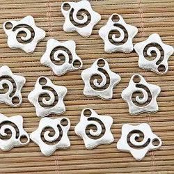 30pcs 14*13mm hole 2.2mm Tibetan silver Gold Tone star swirl charms EF1395