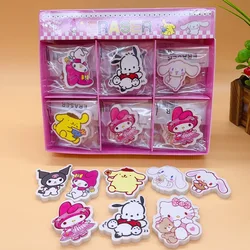 36pcs Sanrio Cartoon Eraser New Cute Pochacco Cinnamoroll Pencil Eraser Student Stationery Kid School Supplies Prizes Wholesale