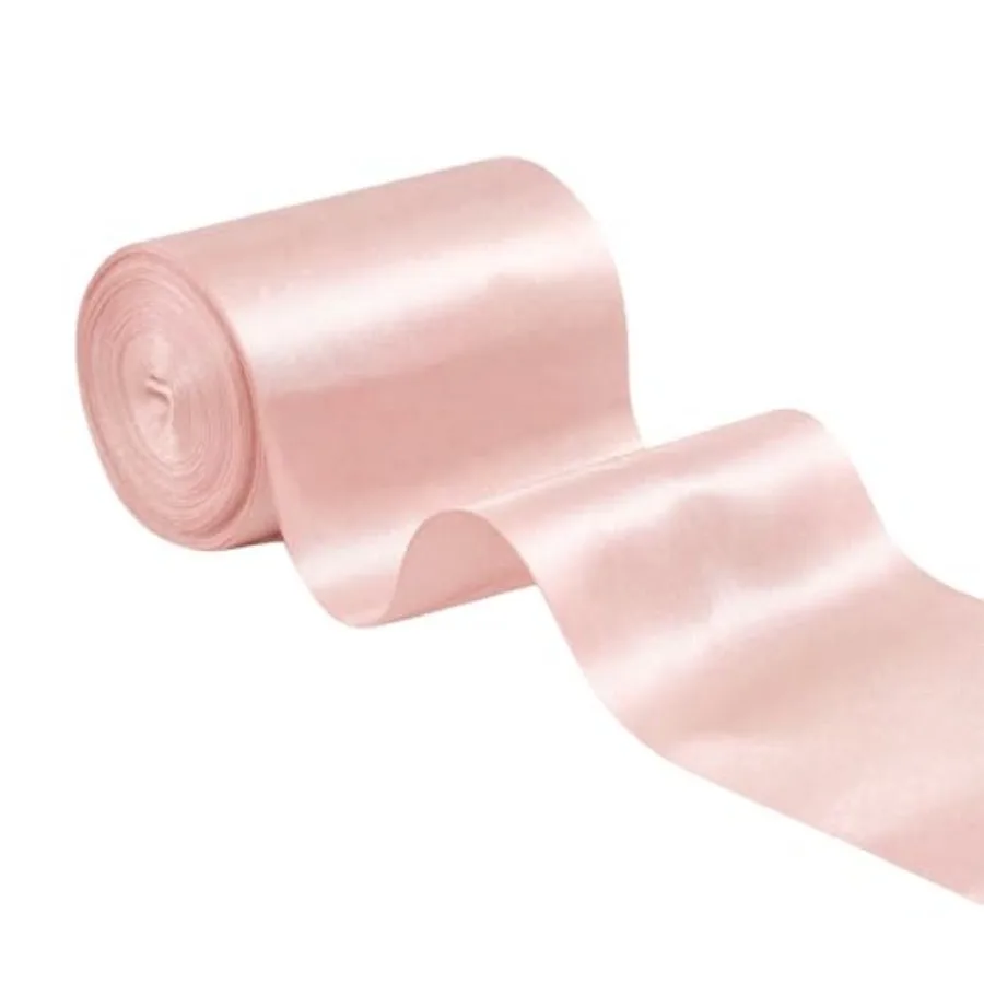 

4 inch Wide Satin Ribbons 10 Yards Pink Shiny Satin Ribbon Festive Gift Wrapping Ribbons for Valentine's Day Wrapping, Craft, F