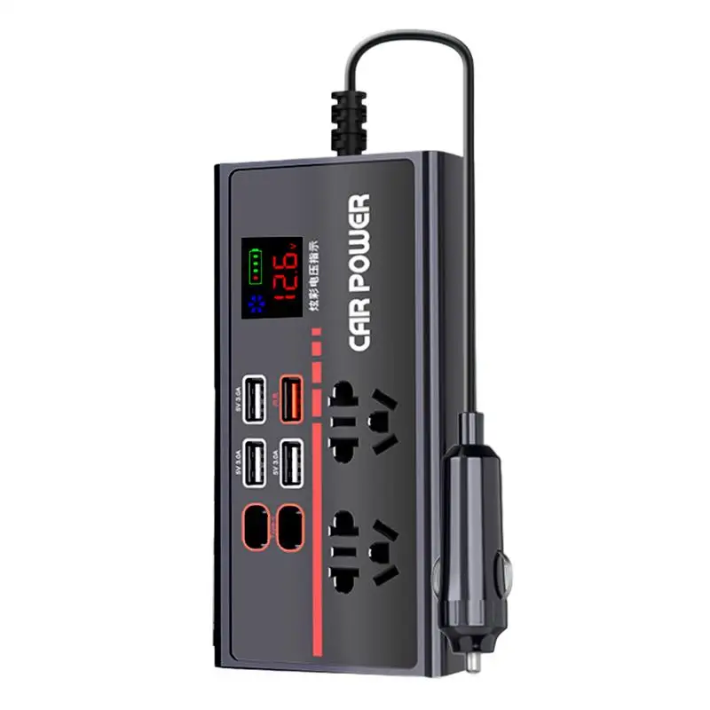 

Vehicle Power Inverter Fast Charger Converter Adapter 200W Car Power Inverter 12V Or 24V DC To 110V Or 220V AC USB Fast Charger
