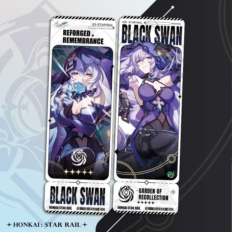 21x7cm Imbibitor Lunae Fu Xuan Blade Honkai Star Rail Laser Ticket Painting Double-sided Collection Card Poster Bookmark Gift